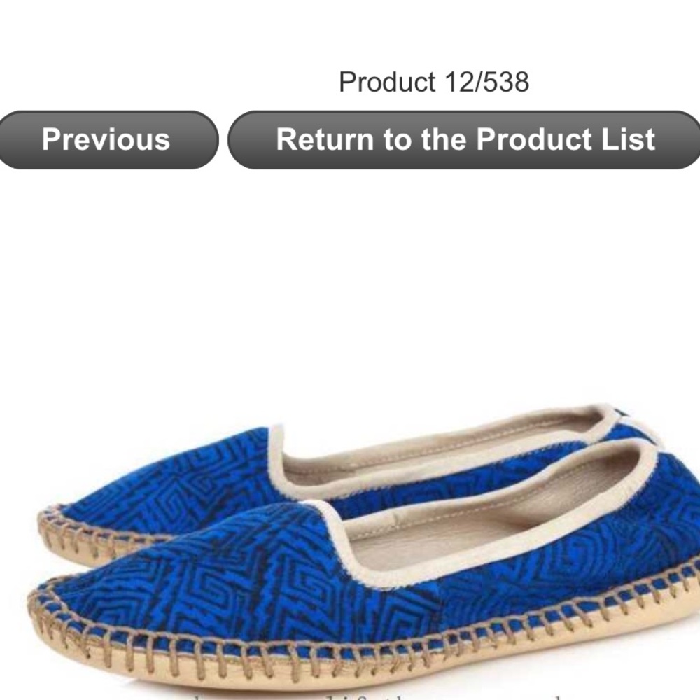 Vanessa Mooney Blue suede & leather Aztec Moccasin